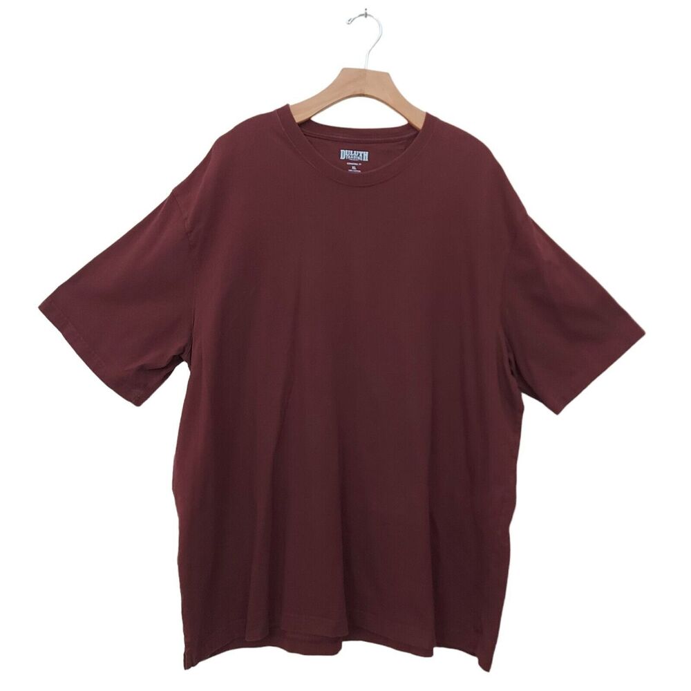 Duluth T-Shirt Mens XL Burgundy Long Tail Cotton Short Sleeve Travel Outdoor